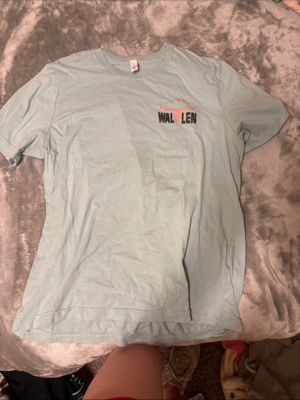 Bella Canvas Light Blue Short Sleeve Tee with Small Chest Print